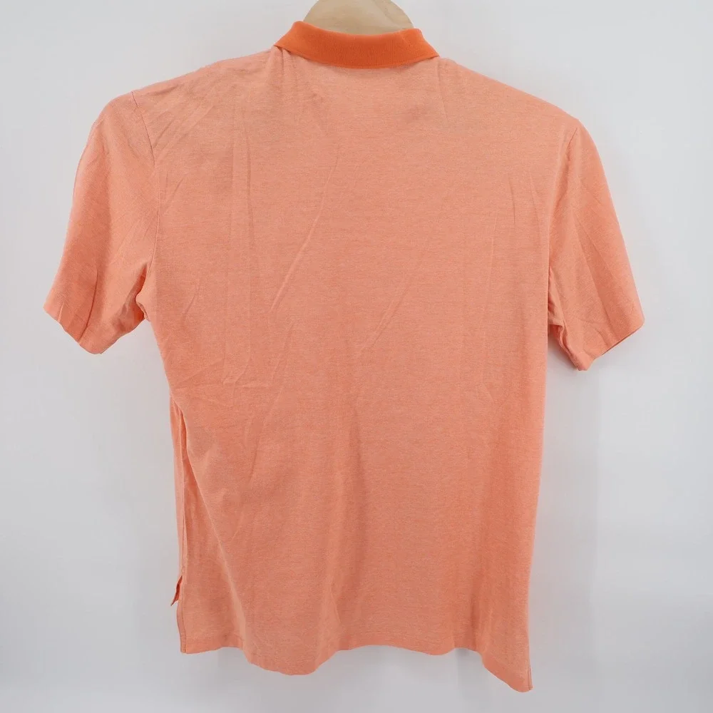 Polo Ralph Lauren Men's Orange Striped Short Sleeve Polo Shirt‎ Size Large